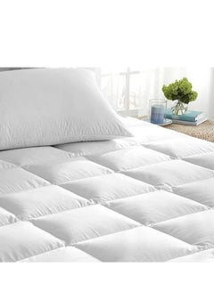 Generic Cotton Queen Size Mattress Topper Cotton White 160x200cm  - Image 4