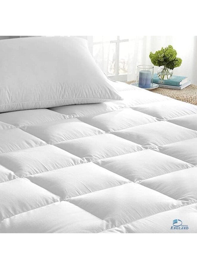 Cotton Single Size Mattress Topper Cotton White 120x200cm  - Image 4