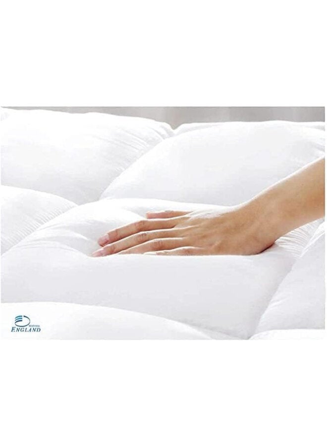 Cotton Single Size Mattress Topper Cotton White 120x200cm  - Image 3