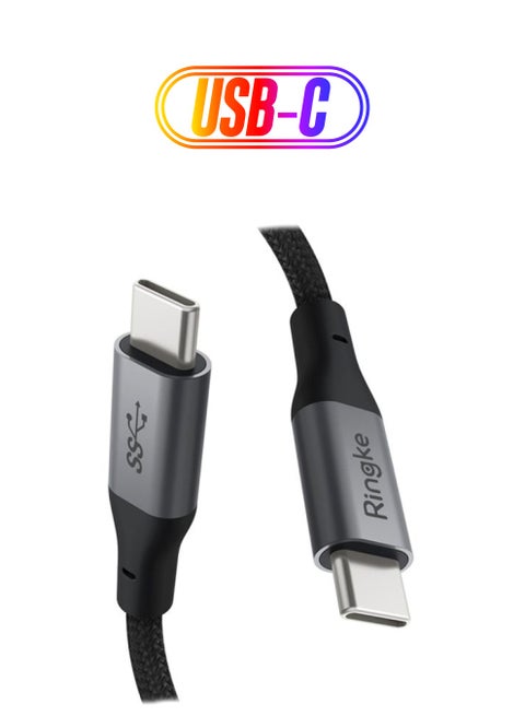 USB Type C To C Data Sync Charging Cable Black