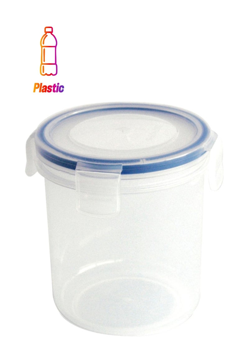 Round Tall Clip And Close Container Blue/Clear