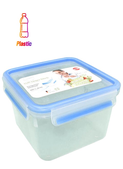 Clip And Close Square Food Storage Container With Lid Clear/Blue