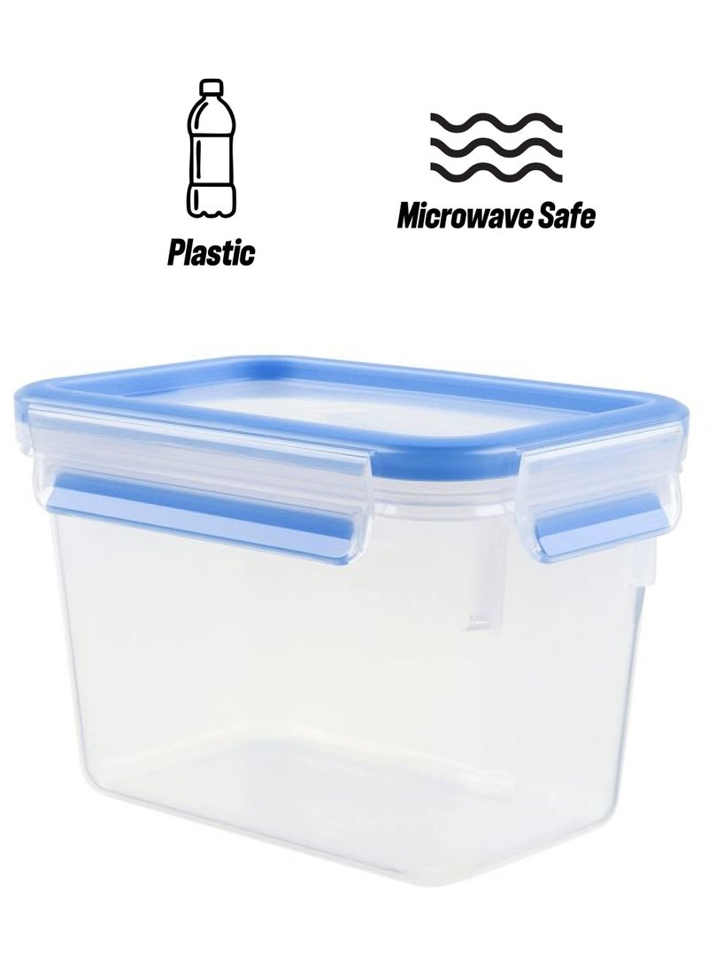 إمزا حاويات تخزين الطعام بتصميم طويل ومستطيل ومزودة بغطاء شفاف/أزرق - Image 1