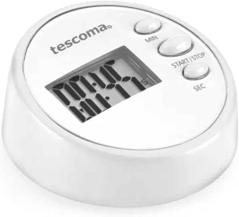 Tescoma Digital Kitchen Timer 99' Presto - Assorted Color, 12.5 x 10.5 x 3.1 cm Red/White 12.5x11.5x4cm - Image 1