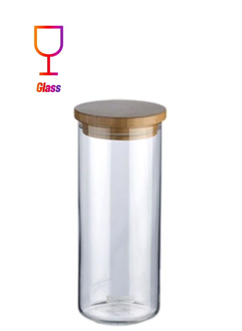 tescoma Round Shape Food Storage Jar Clear/Beige 24.4x10.4cm  - Image 1