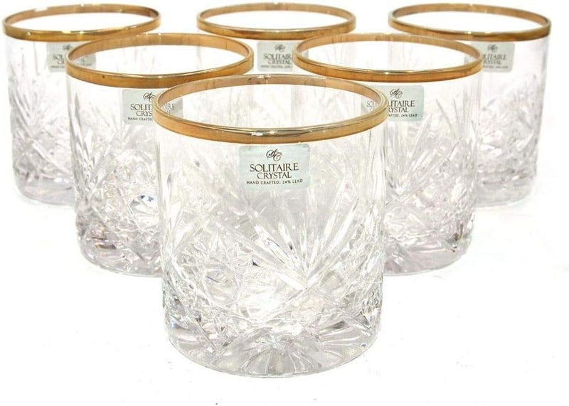 SOLITAIR 6-Piece Soft Crystal Tumbler Set â€“ Decorative Drinkware Clear 21x28x9cm