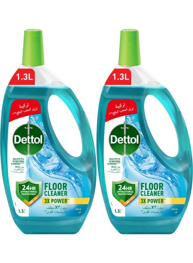 ديتول منظف الأرضيات أكوا المضاد للبكتيريا، عبوة من 2 - 1.3لترات