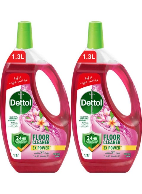 Floor Cleaner Antibacterial Power With Jasmin Smell, Pack Of 2 - 1.3Liters