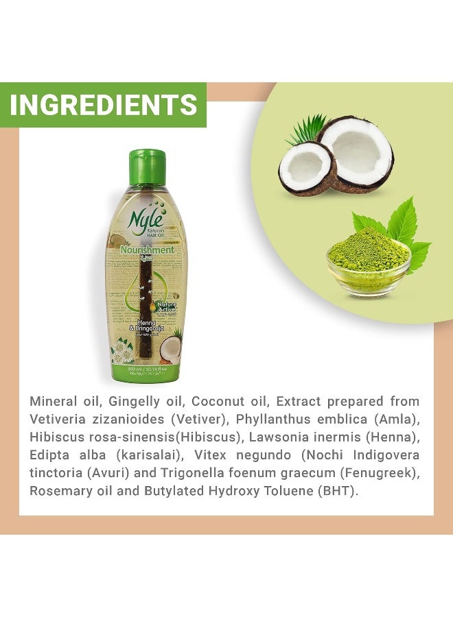 Nyle Heena And Bringgaraja Hair Oil Clear 300ml - Image 2