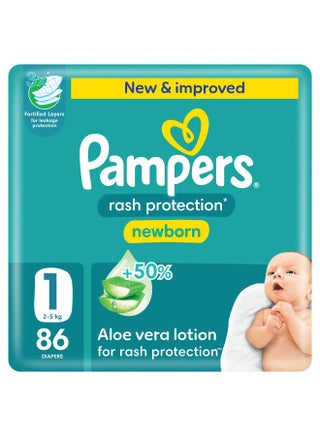 Aloe Vera Taped Diapers Size 1 Mega Pack 86 Count - pnsku/N34115451A/45/_/1730884405/57b6c5bf-c964-486a-943d-c6b6b160b428