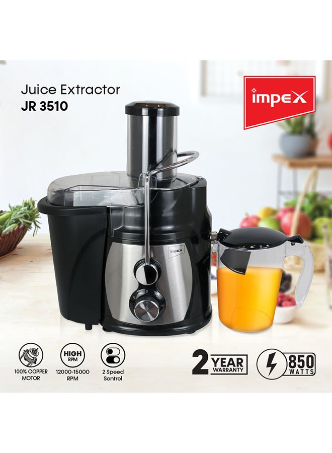 إمبكس - خلاط مستخلص العصير بسرعتين وقدرة 850 وات 2 L 850 W JR 3510 أسود/ فضي - Image 1