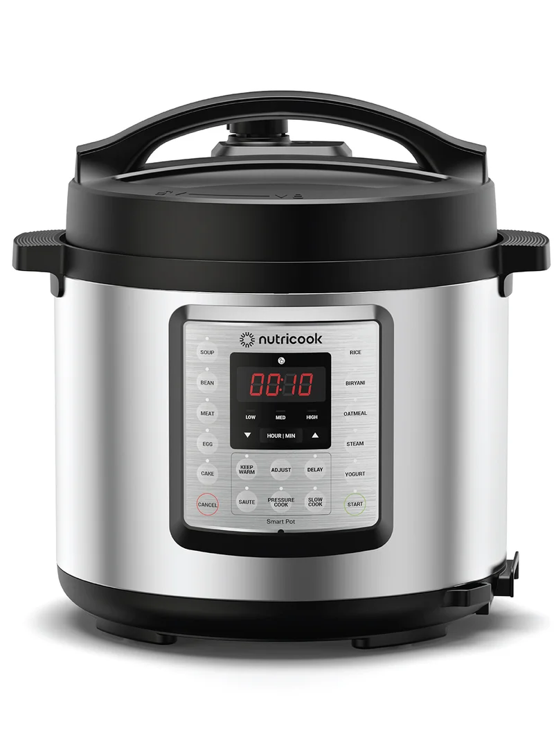 nutricook Electric Pressure Cooker, 6 Liters, Smart Pot Eko,9 In 1 Rice Cooker, Slow Cooker, Steamer, Sauté Pot, Yogurt Maker & More,14 Smart Programs, 2 Years Warranty