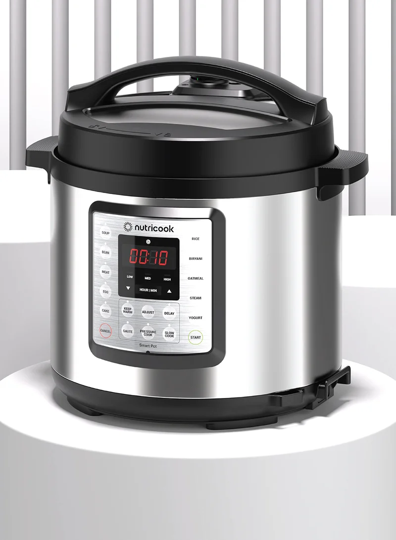 nutricook Electric Pressure Cooker, 6 Liters, Smart Pot Eko,9 In 1 Rice Cooker, Slow Cooker, Steamer, Sauté Pot, Yogurt Maker & More,14 Smart Programs, 2 Years Warranty