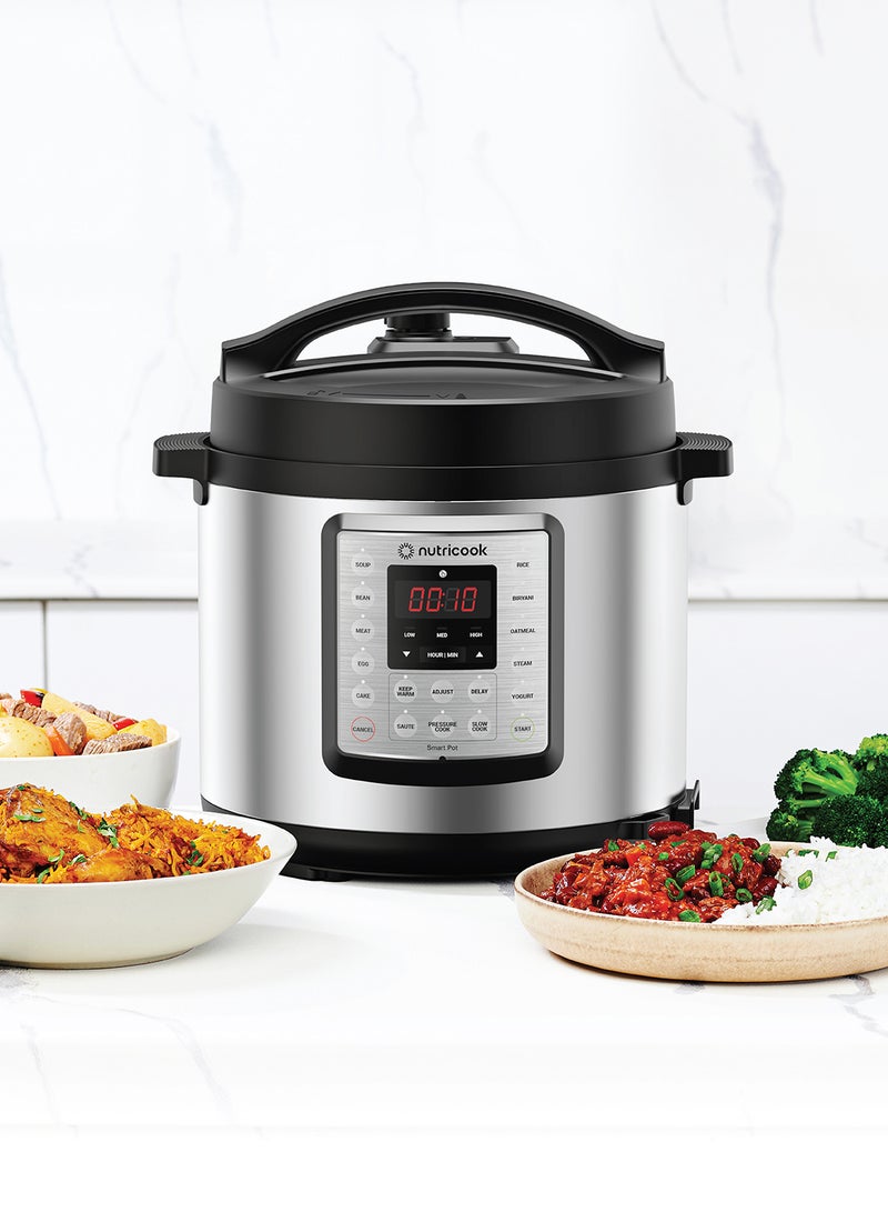 نيوتري كوك وعاء ذكي من الفولاذ المقاوم للصدأ Eko 9 في 1 طنجرة ضغط كهربائية قابلة للبرمجة الفورية، 14 برنامجًا ذكيًا، مصقول - Image 4