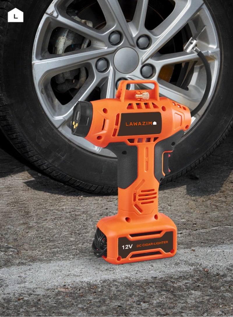 Tire Inflator Air Compressor 12V Dc With Digital Gauge |Car Accessories Air Pump for Car Tires |with LED Light, Digital Tire Pressure Gauge for Car, Bicycle, Balloons