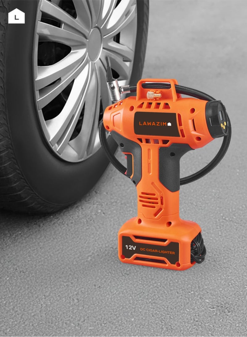 Tire Inflator Air Compressor 12V Dc With Digital Gauge |Car Accessories Air Pump for Car Tires |with LED Light, Digital Tire Pressure Gauge for Car, Bicycle, Balloons