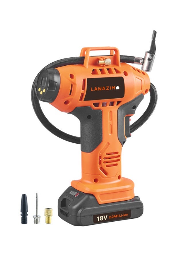 LAWAZIM Inflator Tool Lithium-Cordless 18V|Portable Handheld Air Compressor 2X Faster Inflation,Battery Electric Car Tyre Inflator, Electric Bike Pump Car Tyre Pump  - Image 1