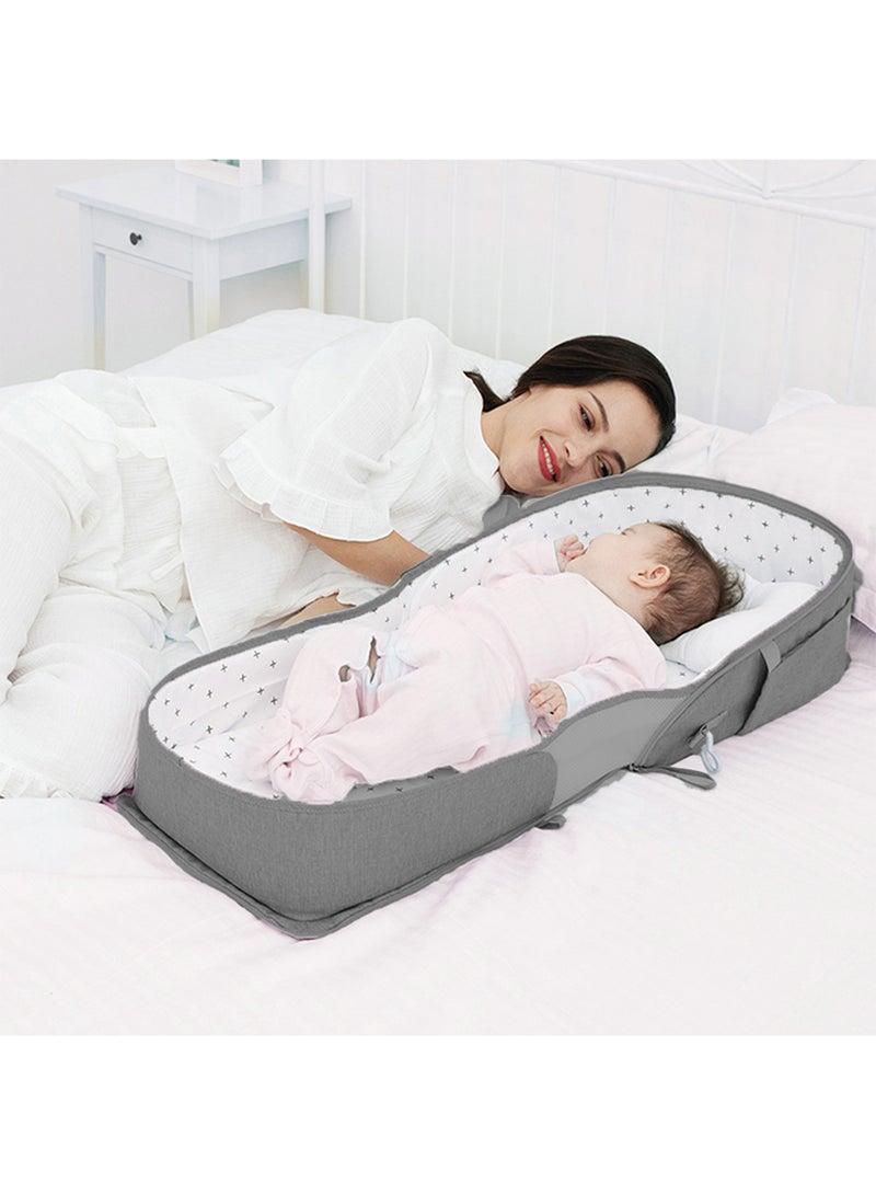 Portable Baby Bed And Bag - Grey - pnsku/N34141675A/45/_/1706170208/57a43e16-6352-4e56-b7be-753a5b88170a