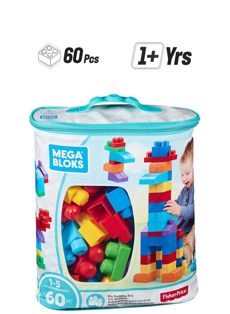 Mega Bloks 065541084162 60-Piece First Builders Big Building Bag 60 1+ Years - Image 1