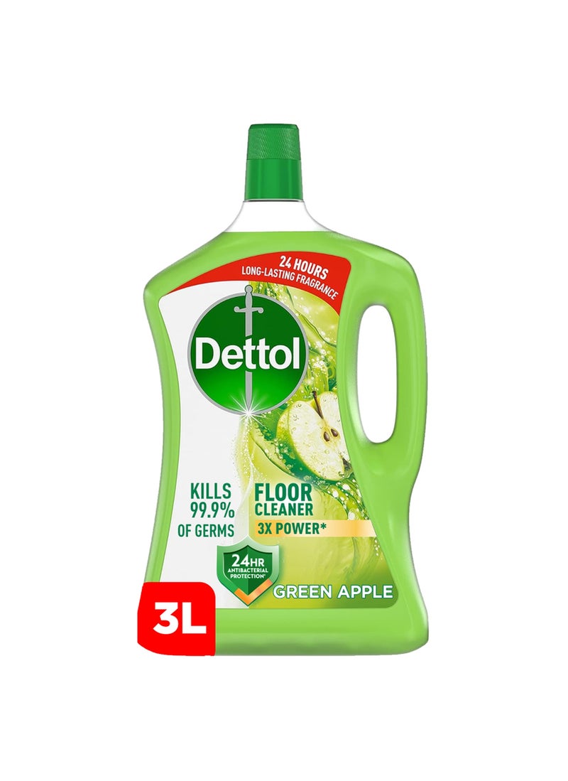 Dettol Green Apple Antibacterial Power Floor Cleaner Light Green 3Liters  - Image 1