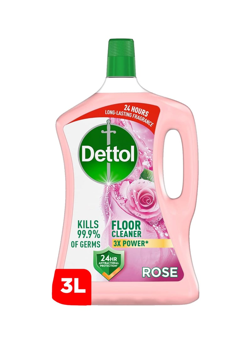 Dettol Rose Antibacterial Power Floor Cleaner Pink 3Liters - Image 1