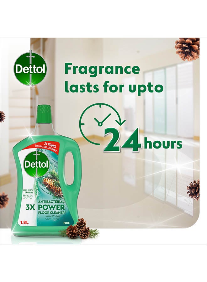 Dettol - Antibacterial Power Floor Cleaner Pine, 1.8l x 2, 20% Off Green - Image 1