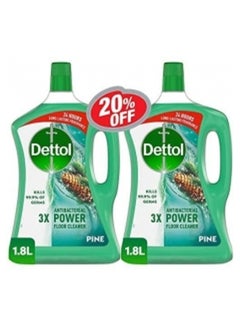 Antibacterial Power Floor Cleaner Pine, 1.8l x 2, 20% Off Green