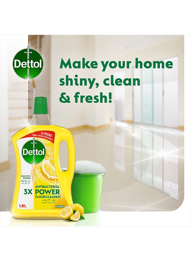 Dettol - Lemon Antibacterial Power Floor Cleaner, Pack Of 2 Yellow 1.8x1.8Liters - Image 1