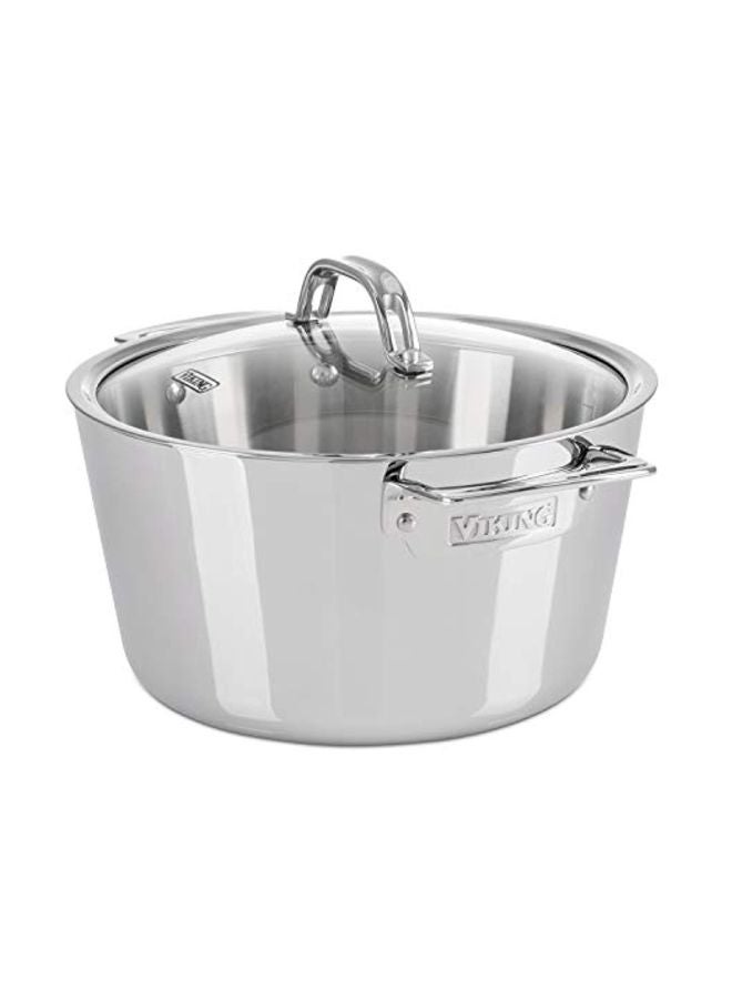 Viking Culinary - Stainless Steel Dutch Oven With Lid Stainless Steel 9.4x13x4.7inch - Image 1