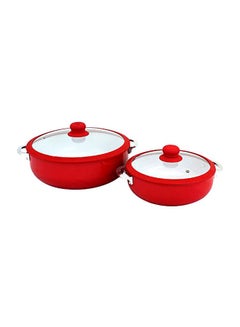 4-Piece Non-Stick Caldero Set Red 12.2x12.2x7.3inch