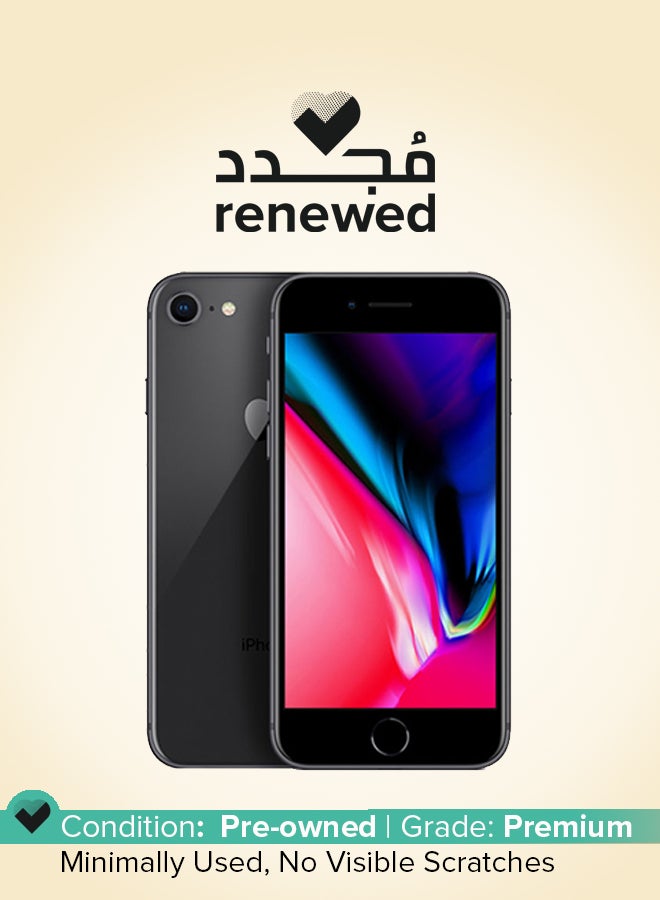 ابل  جهاز آيفون 8 مع تطبيق فيس تايم بذاكرة سعة 256 جيجابايت ومزود بتقنية 4G LTE، لون رمادي فلكي - منتج مُجدد - Image 1