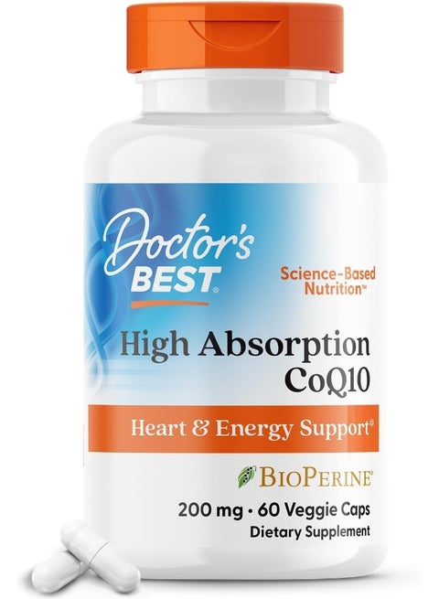 High Absorption CoQ10, 200mg, 60 Veggie Caps Packaging May Vary