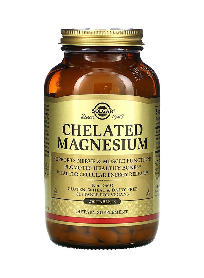 Solgar Solgar, Chelated Magnesium, 250 Tablets (100 mg Per Tablet) - Image 1