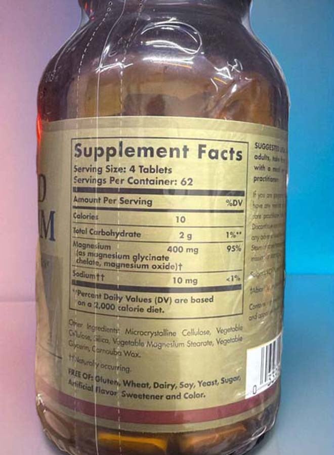 Solgar Solgar, Chelated Magnesium, 250 Tablets (100 mg Per Tablet) - Image 2