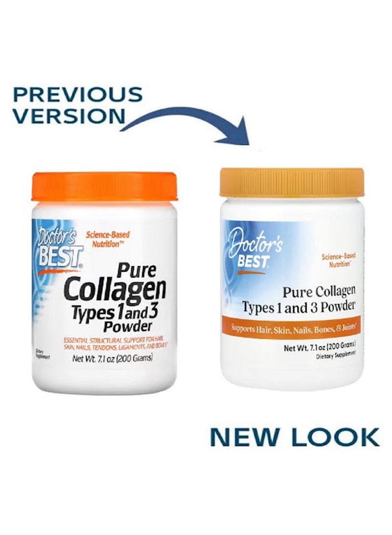 Doctor's BEST Pure Collagen Types 1 And 3 Powder Dietary Supplement 7.1 Oz (200 G)  - Image 1