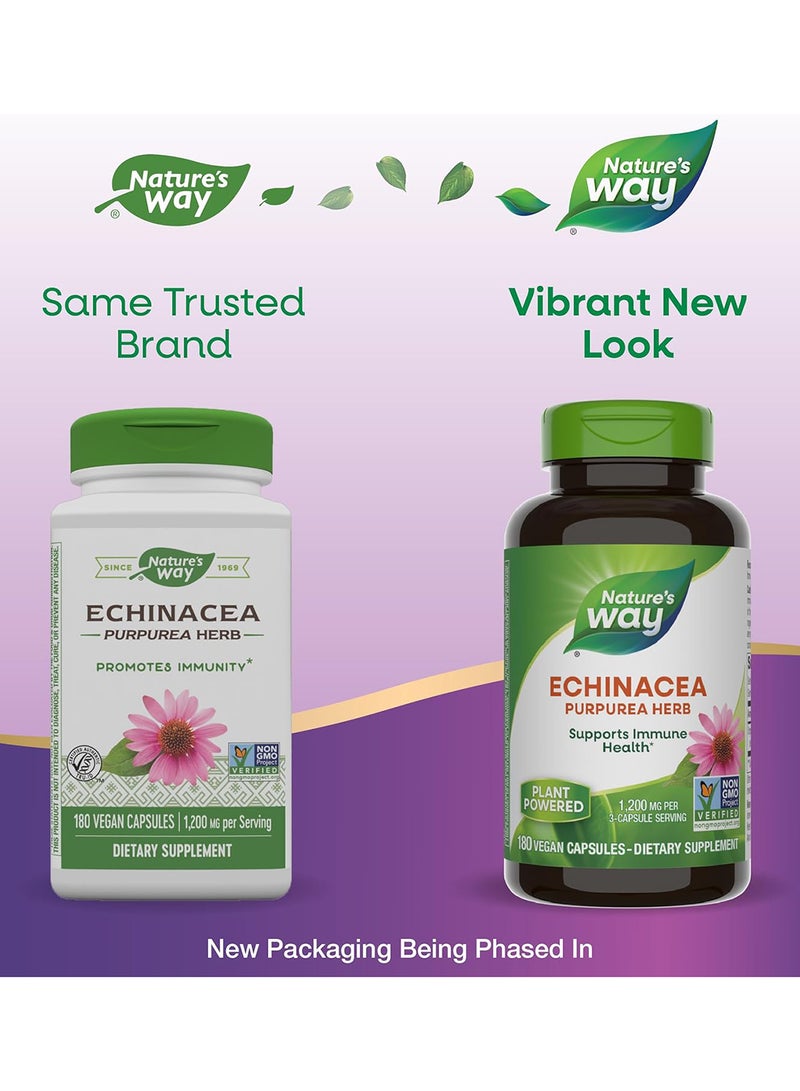 Nature's Way Echinacea Purpurea Herb, 1200 mg, 180 Vegan Capsules, Packaging may vary - Image 2