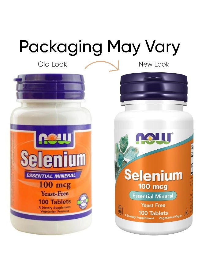 Now Foods - Selenium Essential Mineral, 100 Tablets Packaging May Vary - Image 1
