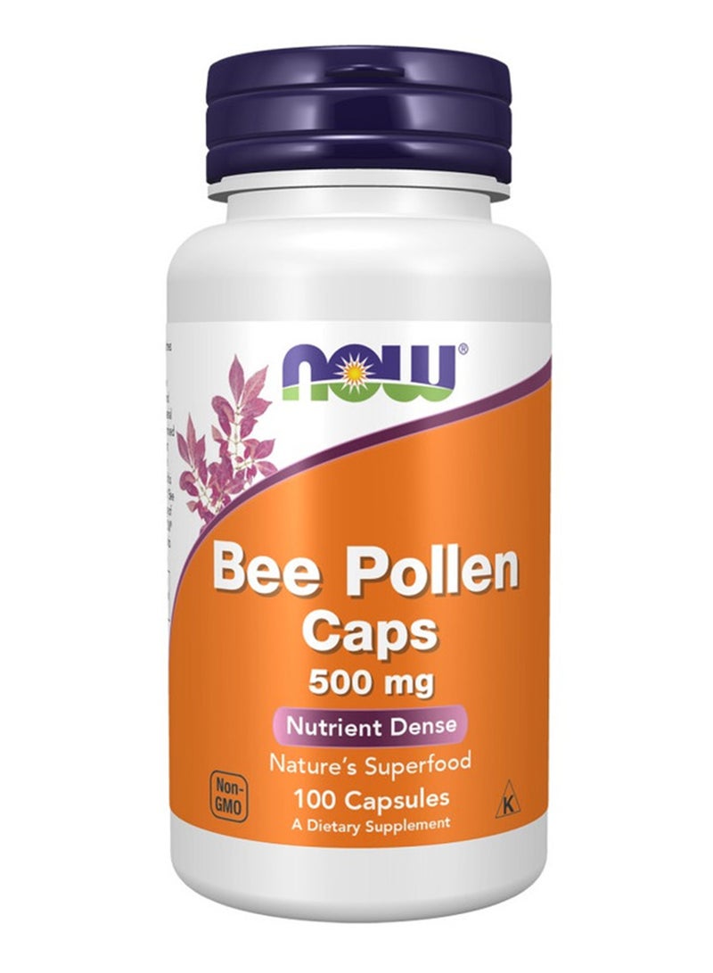 Bee Pollen Dietary Supplement 500mg - 100 Capsules