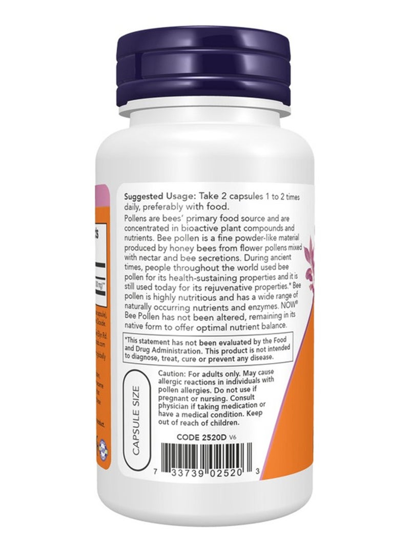Bee Pollen Dietary Supplement 500mg - 100 Capsules