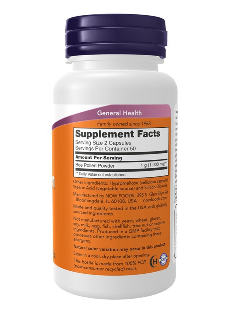 Bee Pollen Dietary Supplement 500mg - 100 Capsules
