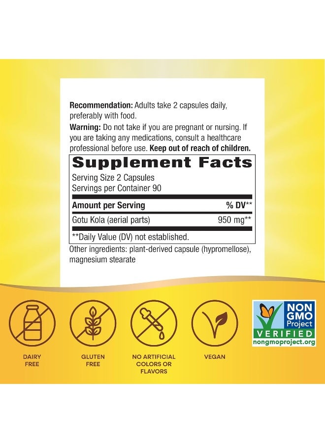 Nature's Way Gotu Kola Herb 180 Vegan Capsules Packaging May Vary  - Image 5