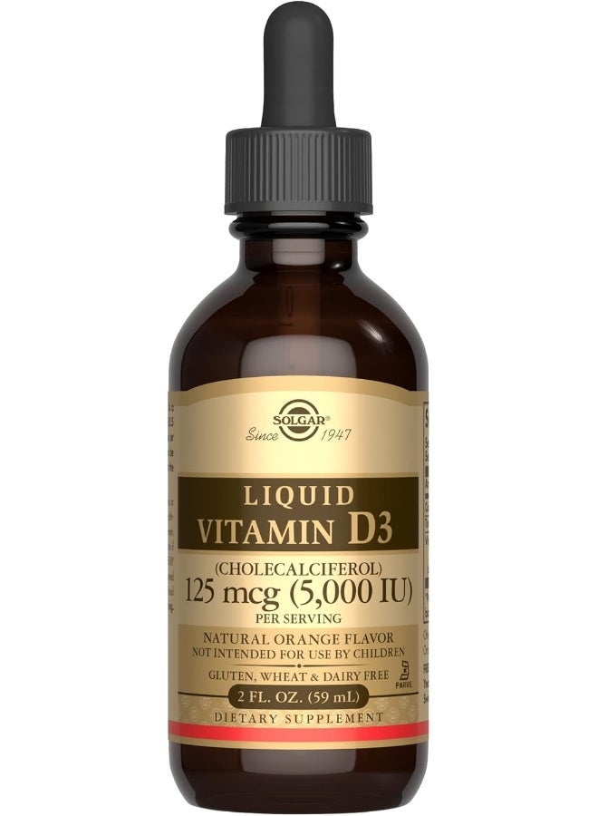 Solgar Liquid Vitamin D3 Cholecalciferol, 5000 IU, 125 mcg (2 fl. oz) - Image 1