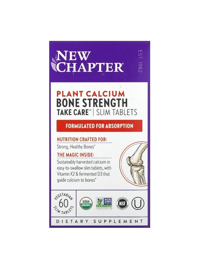 New Chapter Plant Calcium, Bone Strength, Take Care, 60 Vegetarian Slim Tablets Packaging May Vary - Image 1