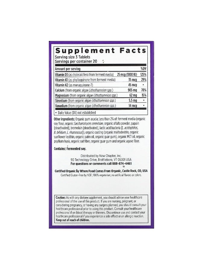 New Chapter Plant Calcium, Bone Strength, Take Care, 60 Vegetarian Slim Tablets Packaging May Vary - Image 4