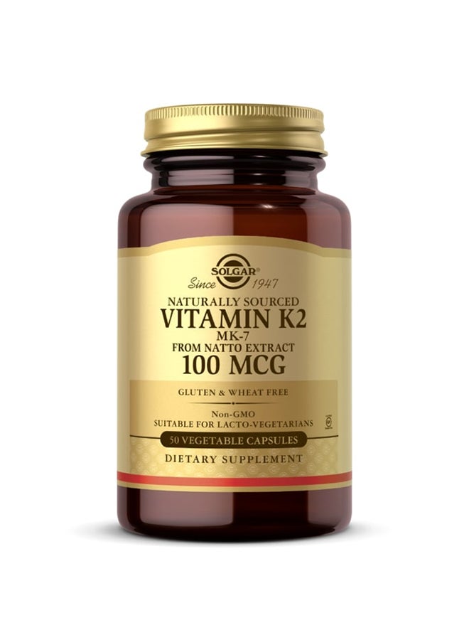 Solgar Natural Vitamin K2 Dietary Supplement - 50 Capsules