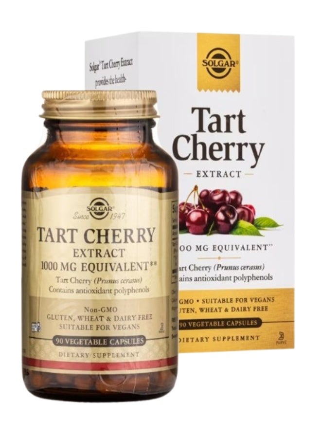 Solgar Tart Cherry Extract 1000 Mg, 90 Vegetable Capsules Packaging May Vary  - Image 1