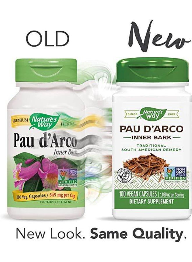 Nature's Way Pau D'Arco, Inner Bark 100 Vegan Capsules Packaging May Vary - Image 2