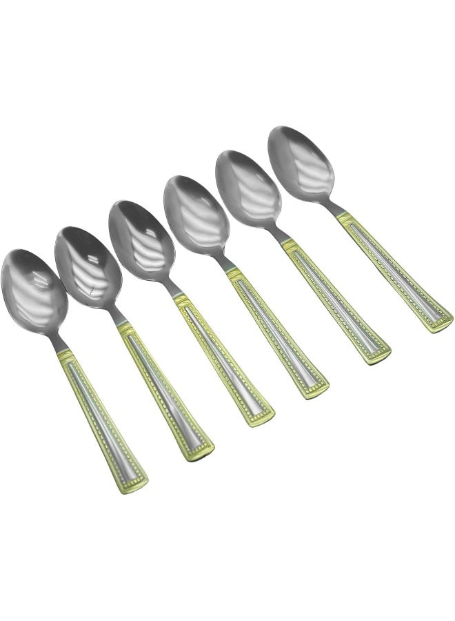 راج طقم ملاعق مكوّن من 6 قطع فضي / ذهبي 15سم - Image 1