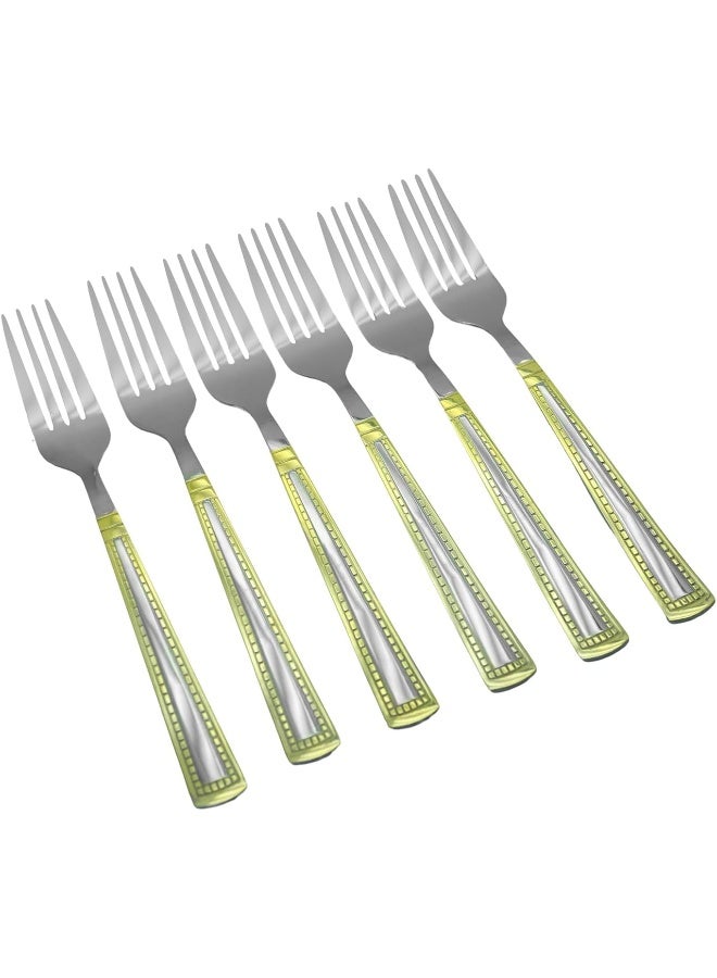 راج طقم شوك مكون من 6-قطع فضي / ذهبي 20.5سم - Image 1