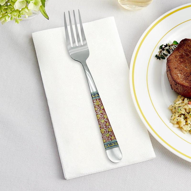 راج طقم شوك مكون من 6-قطع فضي / أحمر 20.5سم - Image 4